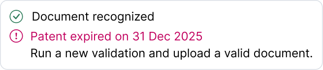 Successful document recognition and an expired patent issue shown together